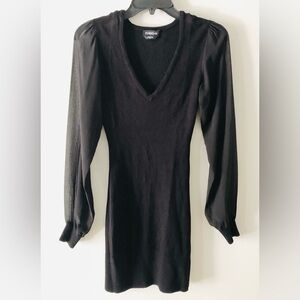 bebe Sheer Sleeve Knit Mini Dress